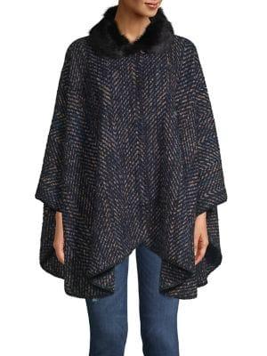 Cejon Faux Fur-trimmed Cape