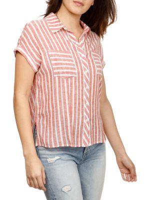 Lucky Brand Short-sleeve Striped Button-down Shirt