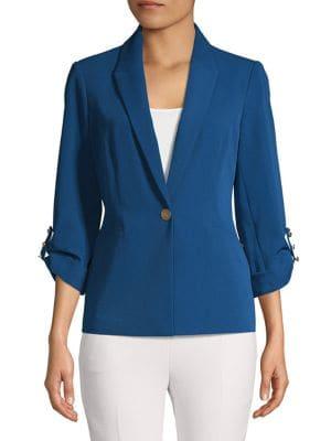 Donna Karan Peak Lapel Roll-tab Blazer