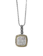 Effy Diamond, 925 Sterling Silver And 14k Yellow Gold Pendant Necklace