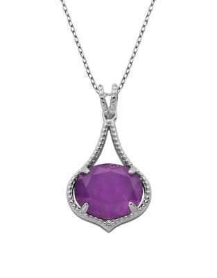 Lord & Taylor Amethyst & Sterling Silver Faceted Pendant Necklace