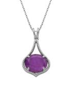 Lord & Taylor Amethyst & Sterling Silver Faceted Pendant Necklace