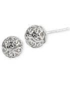 Lord & Taylor Sterling Silver Lace Ball Earrings