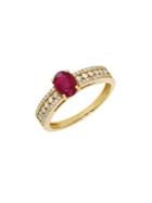 Lord & Taylor Ruby And Diamond 14k Yellow Gold Ring