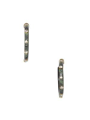 Vince Camuto Resin & Crystal C-hoop Earrings