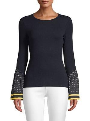 Bailey 44 Polka Dot Flare Sleeve Top