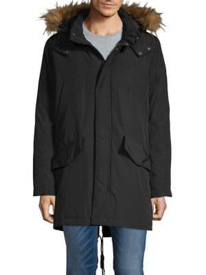 Cole Haan Faux Fur-trimmed Hooded Down Anorak