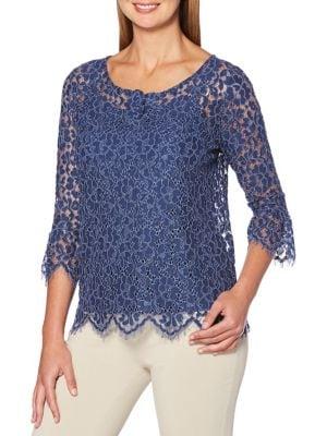 Rafaella Petite Knitted Lace Top