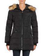 Guess Faux Fur-trimmed Quilted Puffer Jacket