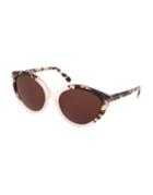 Ted Baker London 56mm Printed Cat Eye Sunglasses