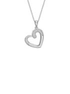 Lord & Taylor Rhodium-plated Sterling Silver & Crystal Open Heart Pendant Necklace
