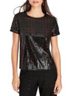 Brooks Brothers Red Fleece Short Sleeve Sequin Blouse