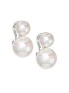 Majorica 9-12mm Pearl Snowman Clip-on Earrings