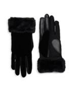 Isotoner Faux-fur Trimmed Gloves
