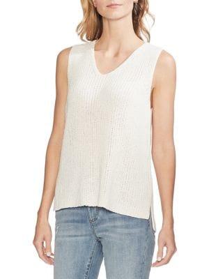 Vince Camuto Etheral Dawn Knit Sleeveless V-neck Sweater