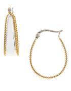 Lord & Taylor 18kt Gold Over Sterling Silver Oval Hoop Earrings