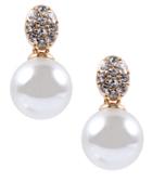 Anne Klein Crystallized Pearl Drop Earrings