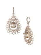 Marchesa Crystal And 1.5mm-10mm Faux Pearl Open Pear Drop Earrings