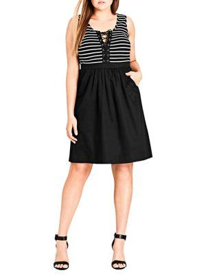 City Chic Plus Lace-up Ahoy Dress