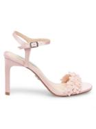 Betsey Johnson Blue Sb-snow Embellished Satin Ankle-strap Sandals