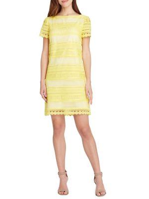 Tahari Arthur S. Levine Crochet Shift Dress