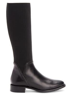 Aquatalia Nina Leather Cashmere Riding Boots