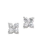 Lord & Taylor Platinum Plated Flower Shape Earrings