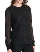 Lauren Ralph Lauren Lace Sheer-sleeve Sweatshirt