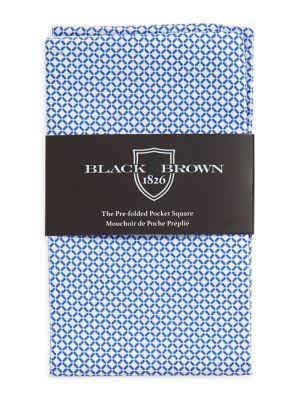 Black Brown Diamond Pre-folded Pocket Square