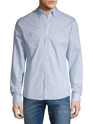 Michael Kors Geometric-print Long-sleeve Button-down Shirt