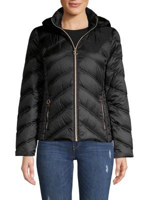 Michael Kors Petite Zip-front Puffer Coat