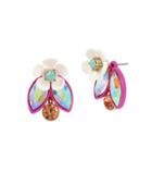 Betsey Johnson Buzz Off Flower Faceted Stone Cluster Earring Jackets