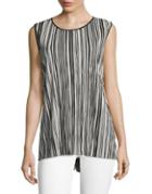 Vince Camuto Petite Textured Striped Top