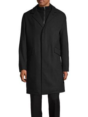 Cole Haan Textured Notch Lapel Coat
