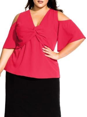 City Chic Plus Twist Detail Top