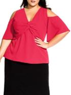 City Chic Plus Twist Detail Top