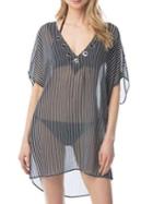 Michael Michael Kors Stripe Up Lace-up Tunic