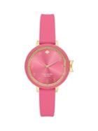Kate Spade New York Park Row Three-hand Pink Silicone Watch