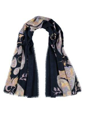 Fraas Eyelash-trimmed Paisley-print Wrap Scarf