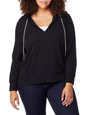 Rebel Wilson X Angels Plus Plus V-neck Chain-detail Hoodie