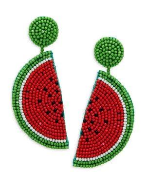 Kenneth Jay Lane Beaded Melon Drop Earrings