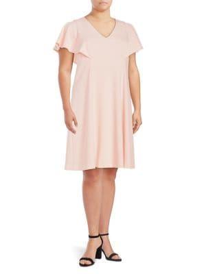 Calvin Klein Plus Plus Flounce-sleeve Shift Dress