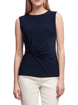 Donna Karan Sleeveless Side Knot Top