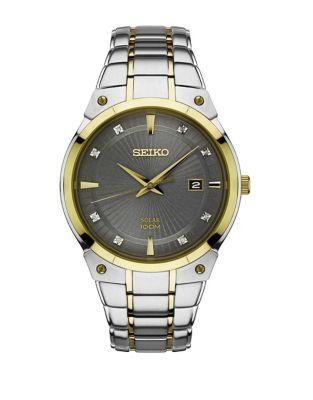 Seiko Mens Dress Sport Two-tone Stainless Steel Bracelet Solar Watch