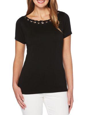 Rafaella Grommet Cotton Tee