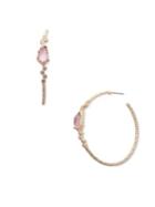 Lonna & Lilly Crystal Textured Hoop Earrings/1.25in