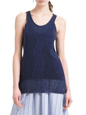 Donna Karan Crocheted Tank Top