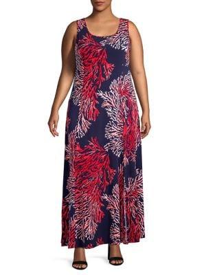Michael Michael Kors Plus Tahitian Reef Maxi Tank Dress