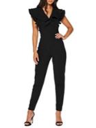 Quiz Double Frill V-neck Jumpsuit