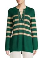 Michael Michael Kors Striped Chain Lace-up Tunic